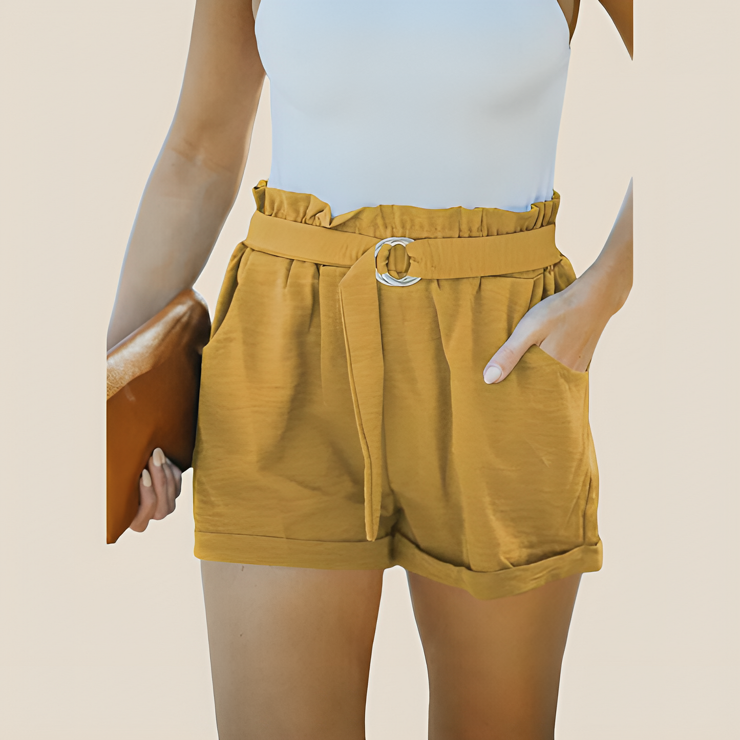 Belted Casual Shorts