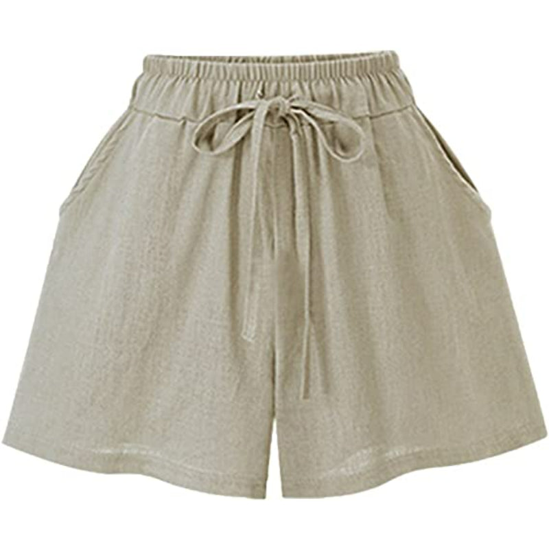 Linen-Blend Drawstring Shorts