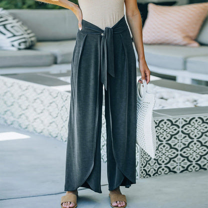 Chic Palazzo Pants with Tie-Front Detail