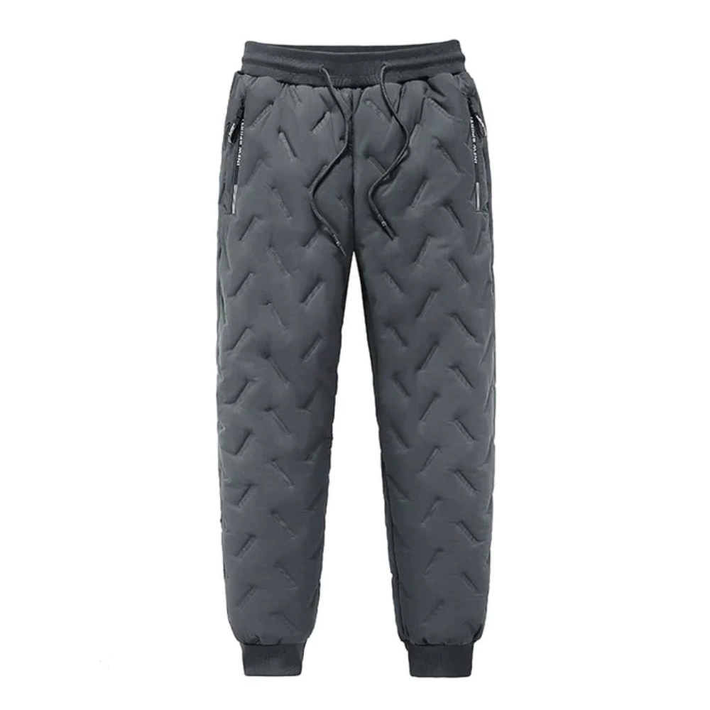 Quilted Jogger Pants with Zipper Pockets